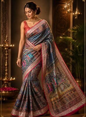 Kani pashmina silk sarees for party wear