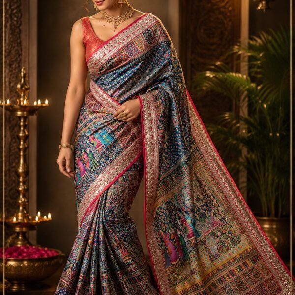 Kani pashmina silk sarees for party wear