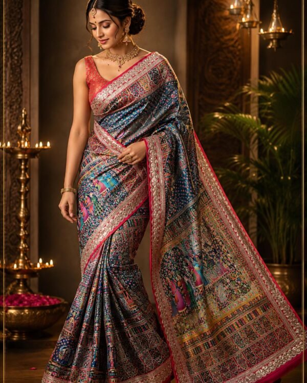 Kani pashmina silk sarees for party wear