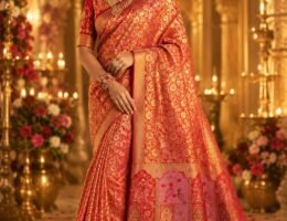 Red Meenakari 1g double warp kanchi pattu saree Buy No.1 Kanchipuram Pure Tissue Silk Sarees For Bride