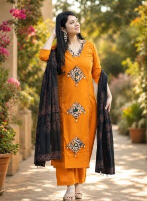 Pure Cotton three-piece kurti suit