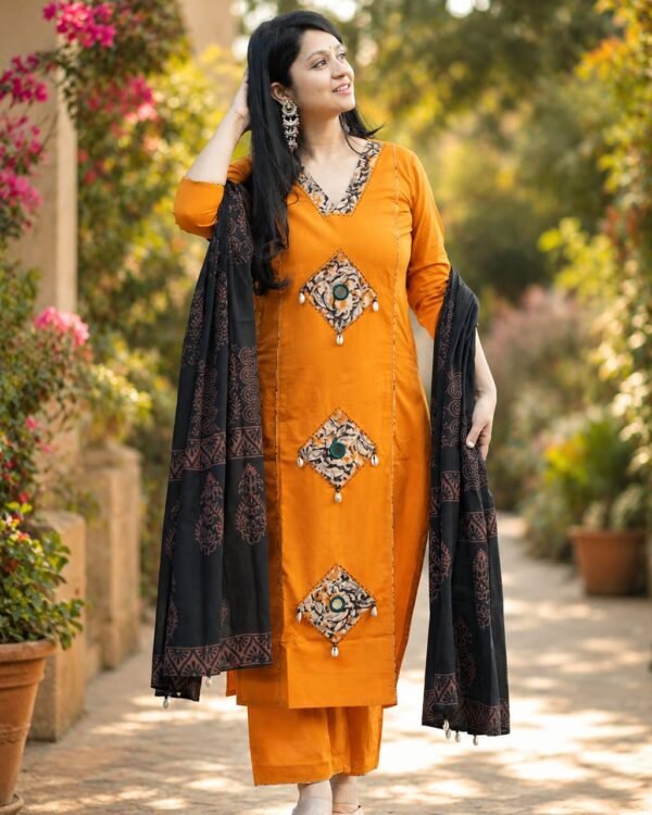 Pure Cotton three-piece kurti suit