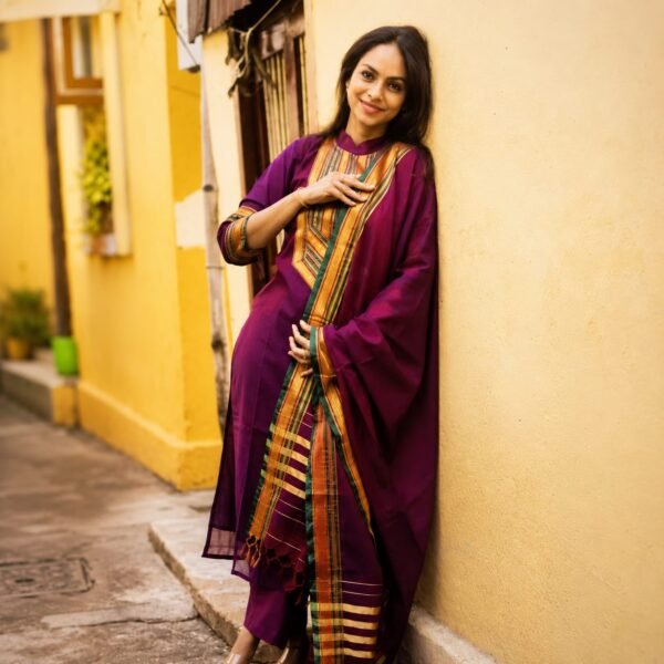 Pure Handloom narayanpeth south weaving cotton kurti