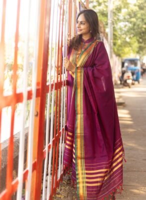 Pure Handloom narayanpeth south weaving cotton kurti