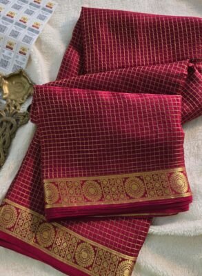 Pure crepe Mysore silk sarees
