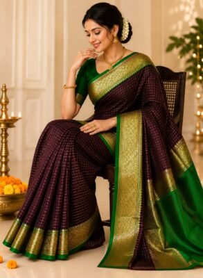 Pure crepe Mysore silk sarees