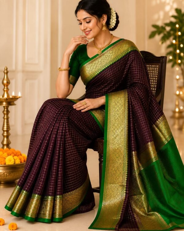 Pure crepe Mysore silk sarees