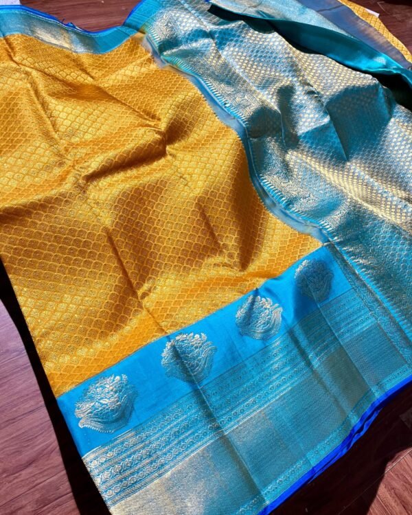 Pure kanchipattu handloom resham checks brocade saree