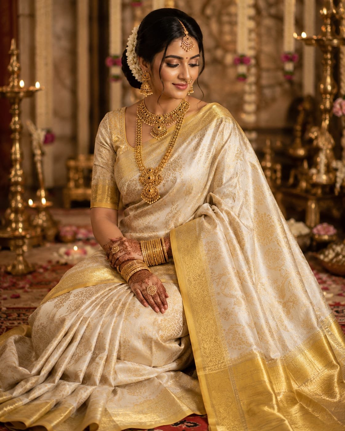 Pure kanchipattu tissue coconut brocade saree