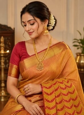 Resham warp meena work designs saree