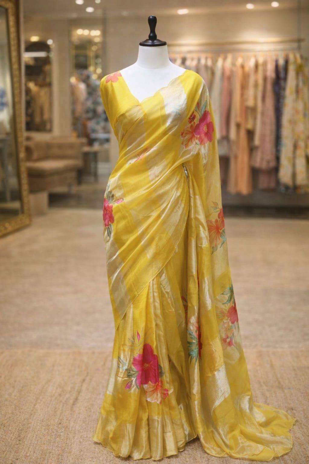 Banarasi Handloom Pure Tissue Kora Strip Saree 11 Banarasi Handloom Pure Tissue Kora Strip Saree