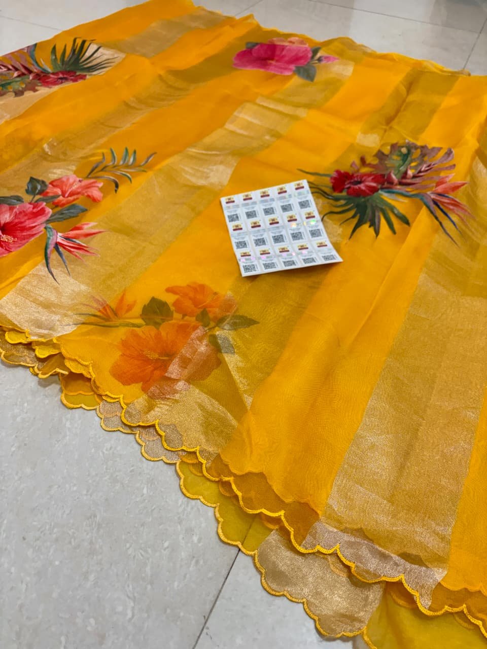 Banarasi Handloom Pure Tissue Kora Strip Saree 12 Banarasi Handloom Pure Tissue Kora Strip Saree - Image 12
