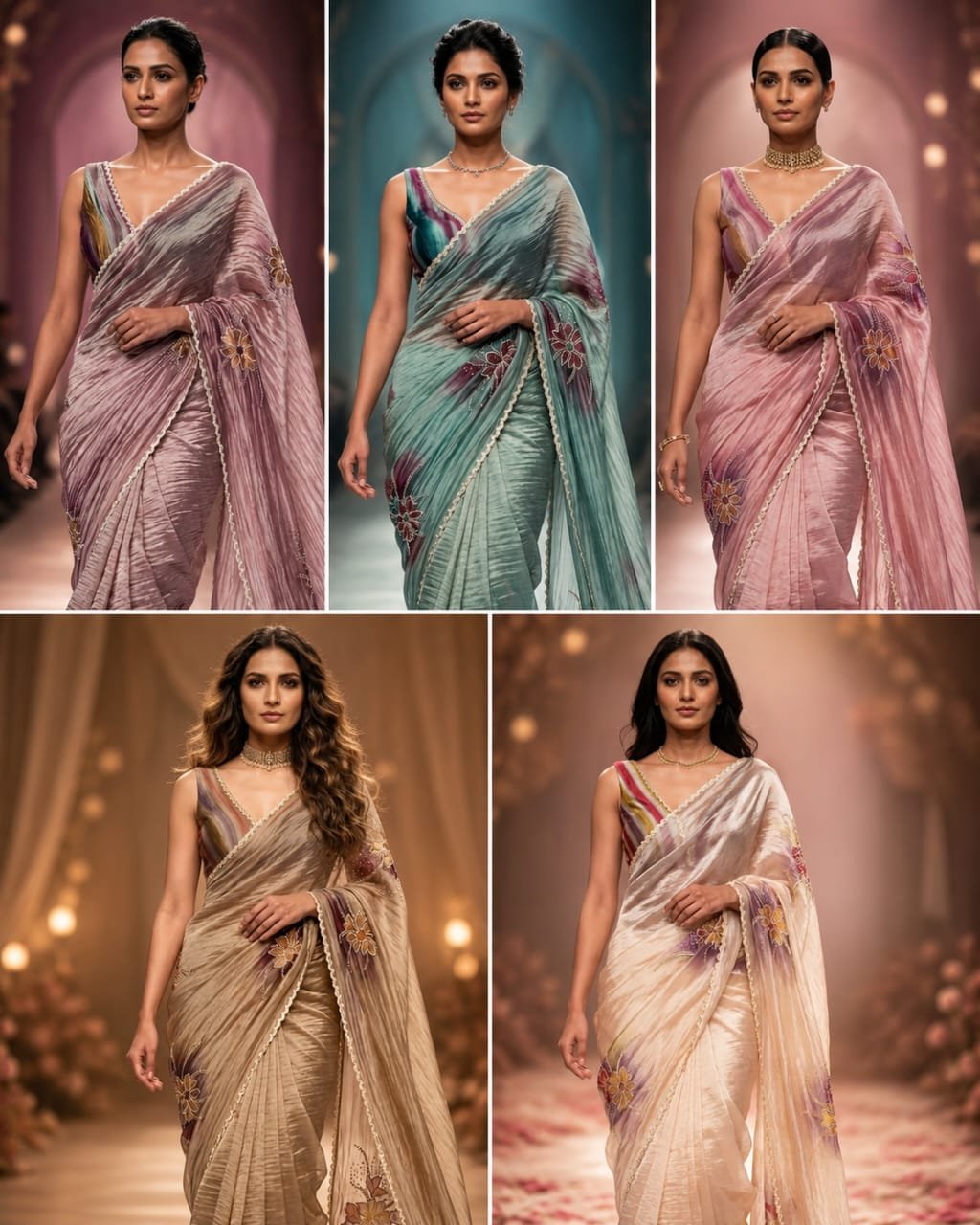 Crushed Kanjeevaram Tissue Silk Saree 1 Crushed Kanjeevaram Tissue Silk Saree