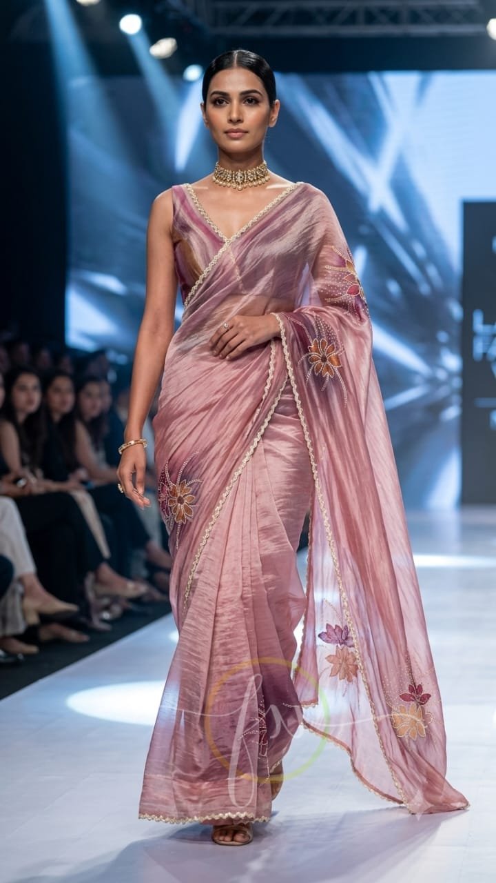Crushed Kanjeevaram Tissue Silk Saree 4 Crushed Kanjeevaram Tissue Silk Saree