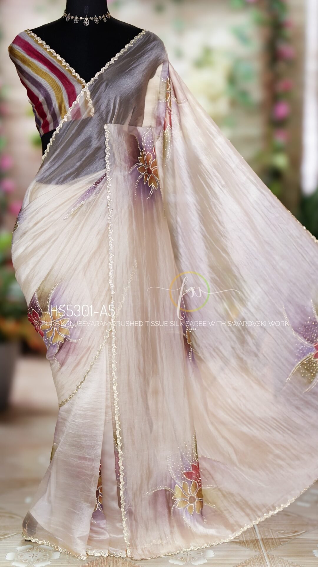 Crushed Kanjeevaram Tissue Silk Saree 26 Crushed Kanjeevaram Tissue Silk Saree