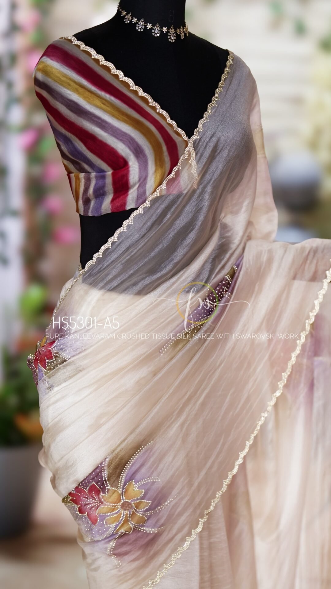 Crushed Kanjeevaram Tissue Silk Saree 24 Crushed Kanjeevaram Tissue Silk Saree - Image 24