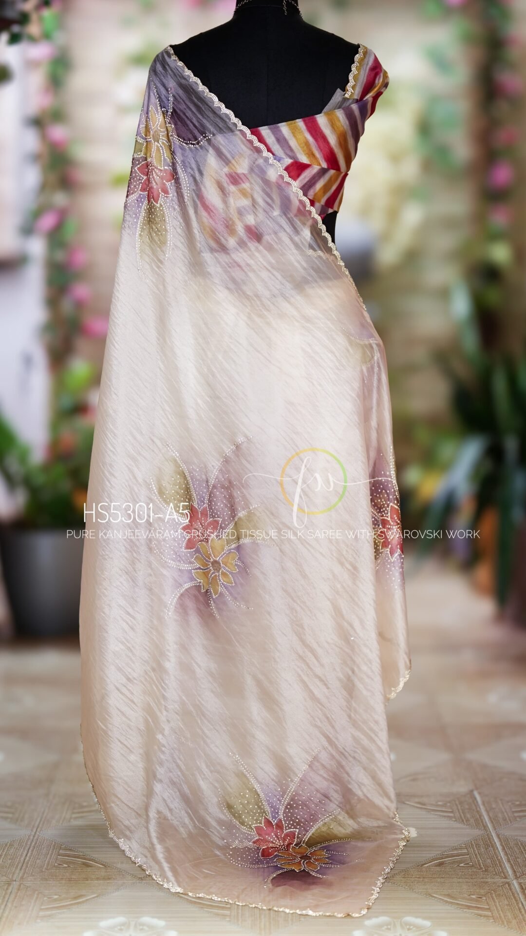 Crushed Kanjeevaram Tissue Silk Saree 23 Crushed Kanjeevaram Tissue Silk Saree - Image 23