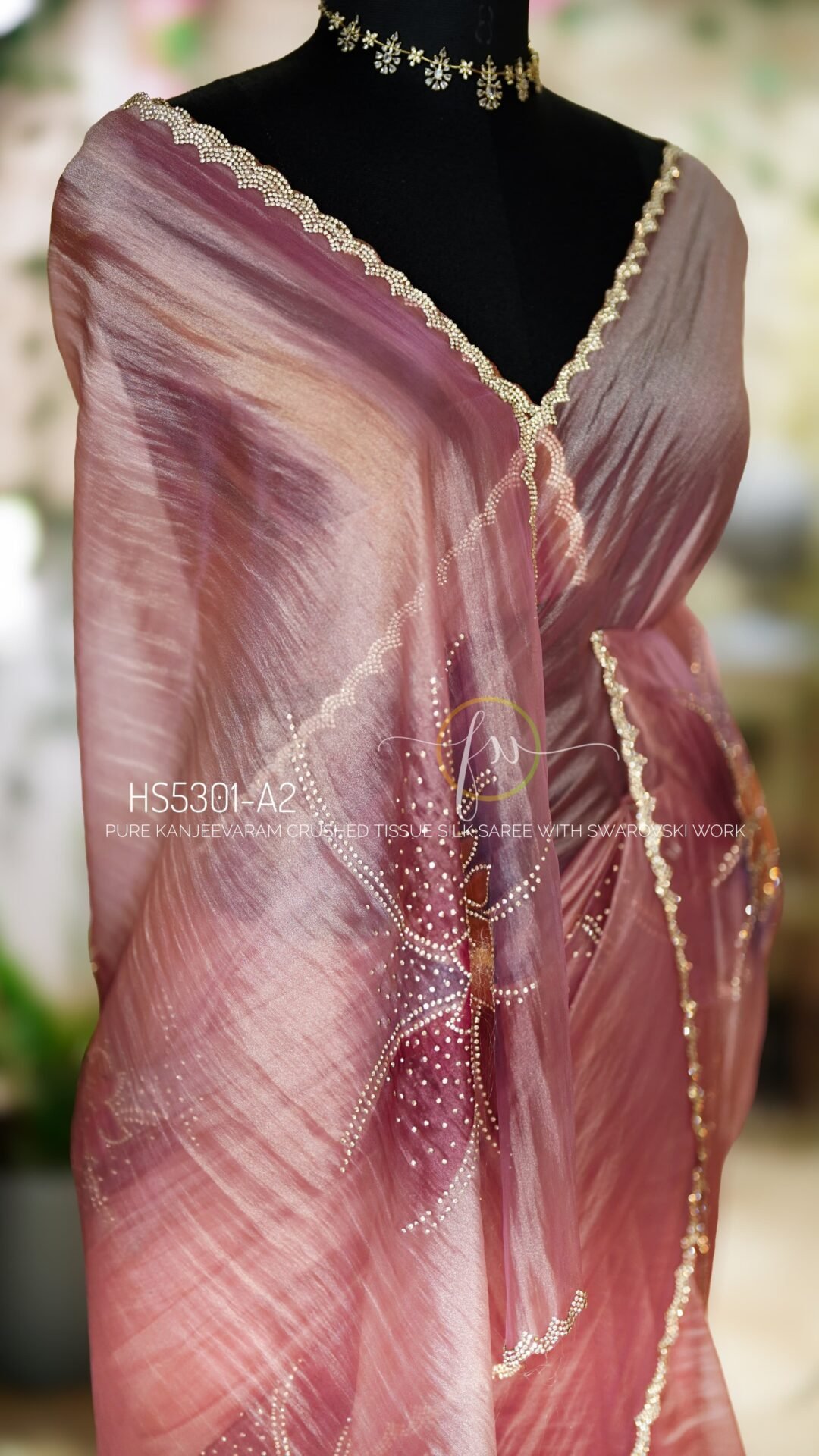 Crushed Kanjeevaram Tissue Silk Saree 15 Crushed Kanjeevaram Tissue Silk Saree - Image 15