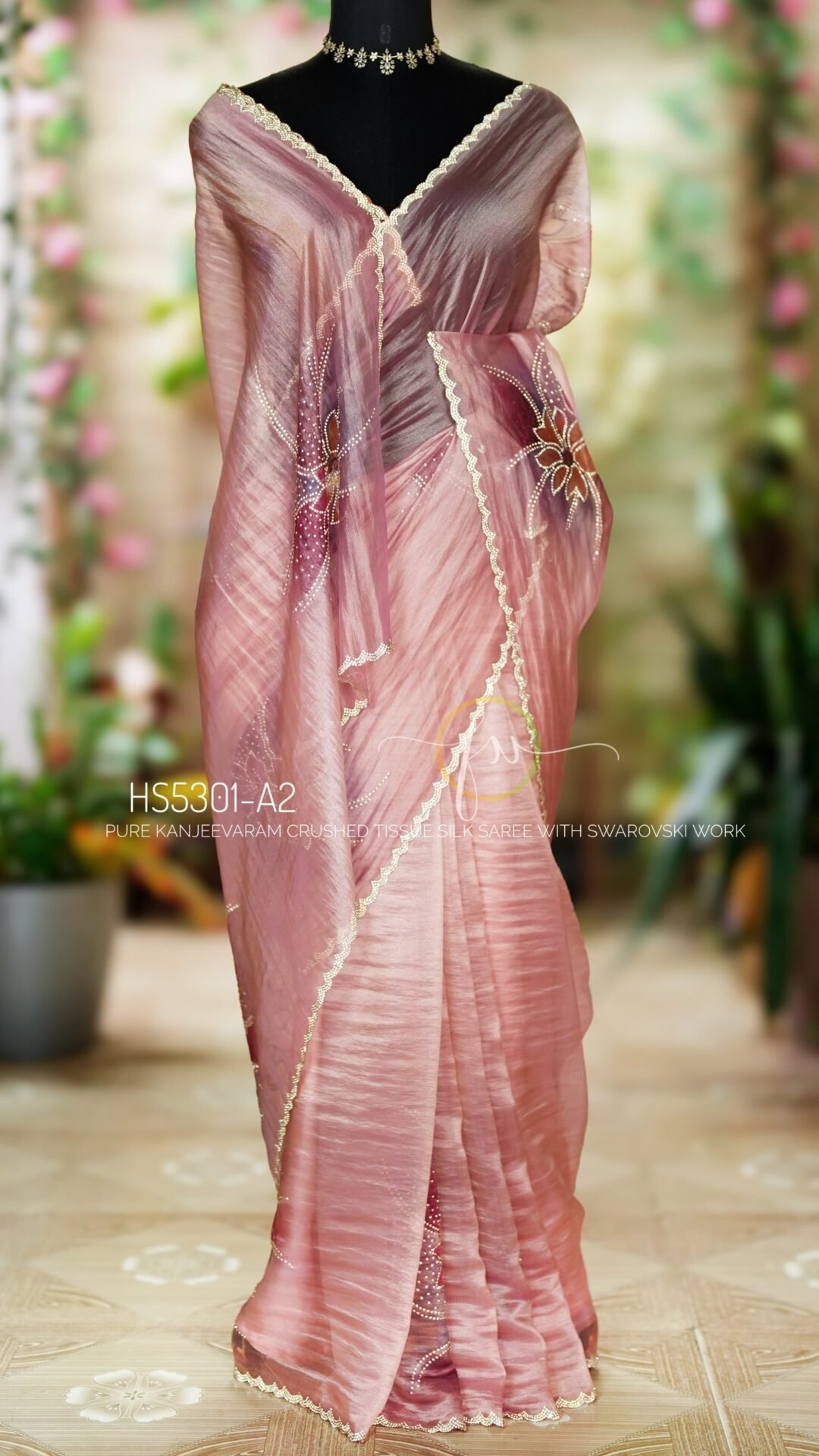 Crushed Kanjeevaram Tissue Silk Saree 17 Crushed Kanjeevaram Tissue Silk Saree - Image 17