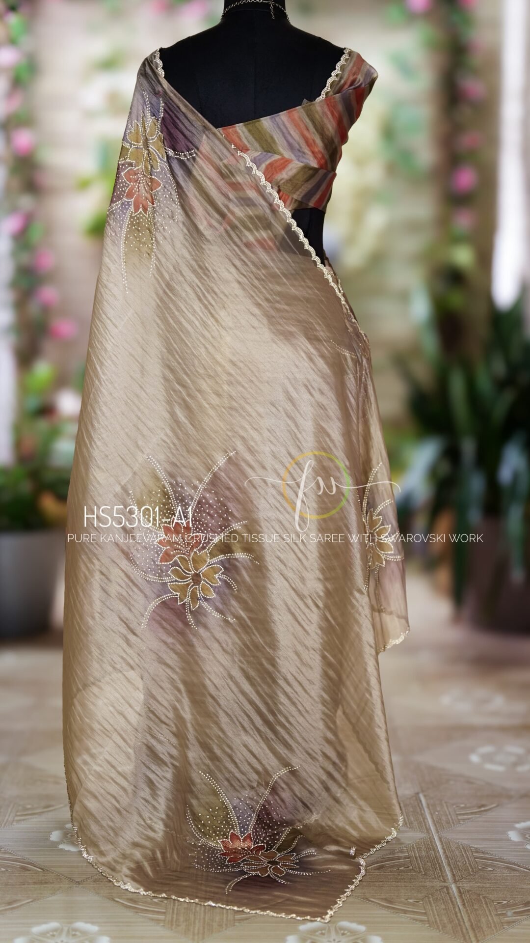 Crushed Kanjeevaram Tissue Silk Saree 22 Crushed Kanjeevaram Tissue Silk Saree - Image 22