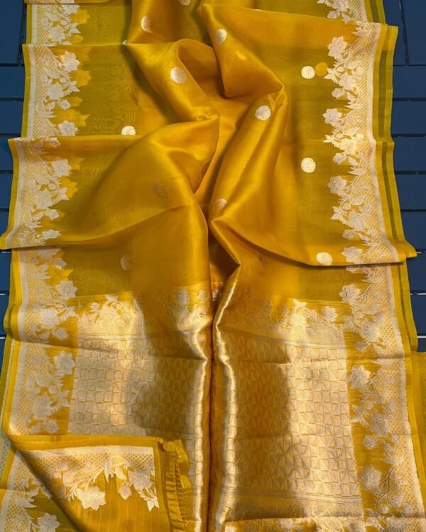 Exclusive Pure Kora Organza Handloom Saree