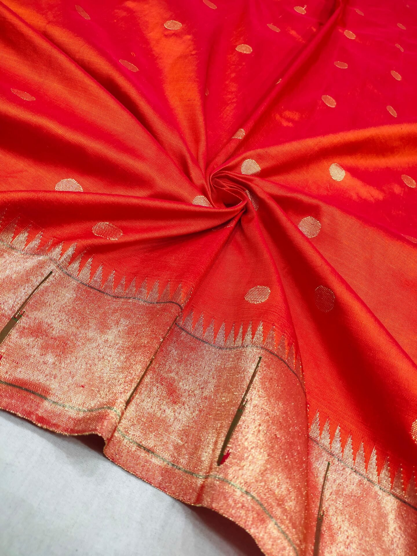 Orange Single Munia Brocade Border Saree 2 Orange Single Munia Brocade Border Saree