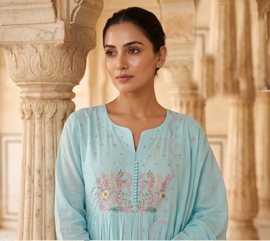 Premium mul cotton flared and pleated kurta 8 Premium mul cotton flared and pleated kurta - Image 8