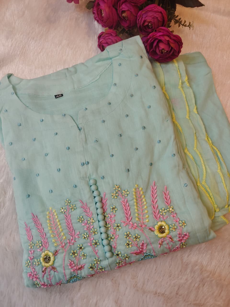 Premium mul cotton flared and pleated kurta 5 Premium mul cotton flared and pleated kurta - Image 5