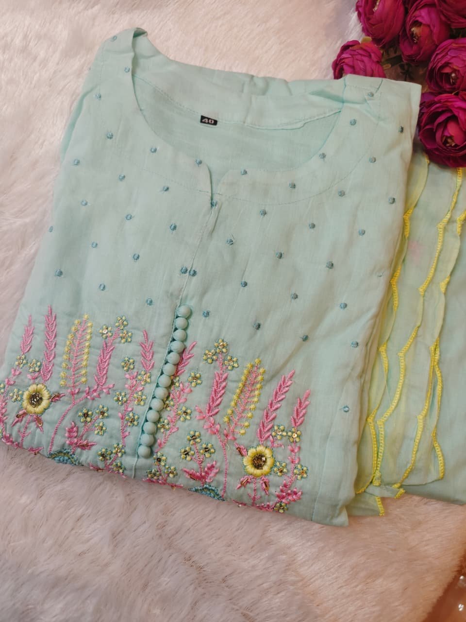 Premium mul cotton flared and pleated kurta 6 Premium mul cotton flared and pleated kurta - Image 6