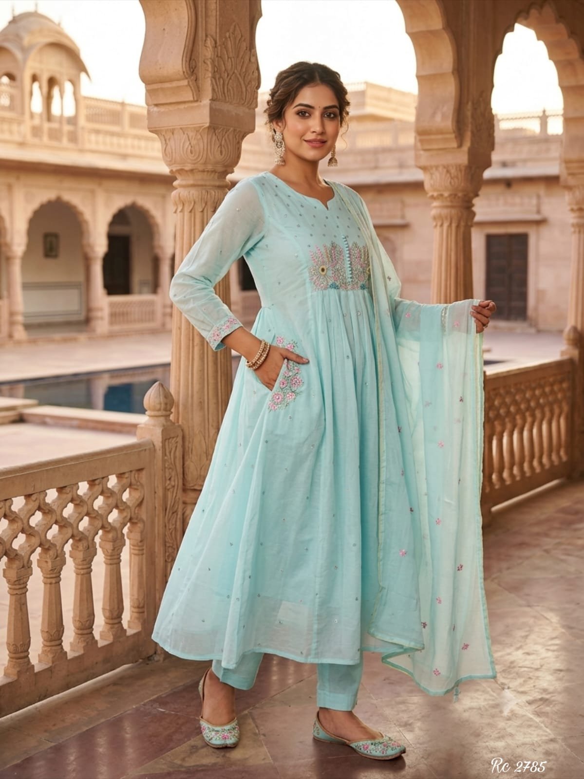 Premium mul cotton flared and pleated kurta 7 Premium mul cotton flared and pleated kurta - Image 7