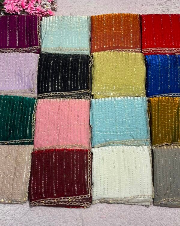 Space Soft Silk with Beautiful Semi-Bead Work
