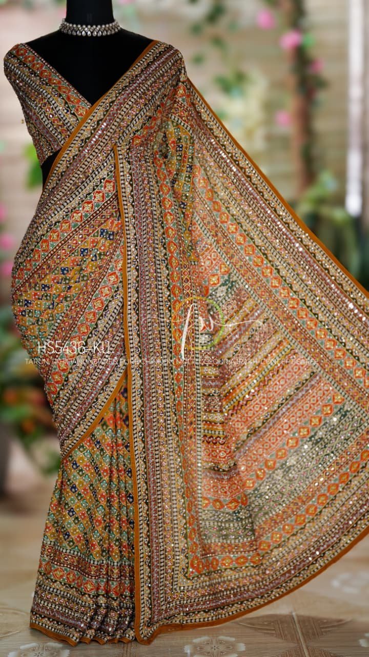 Tarun Tahiliani Inspired Ajrakh-Concept Saree 2 Tarun Tahiliani Inspired Ajrakh-Concept Saree