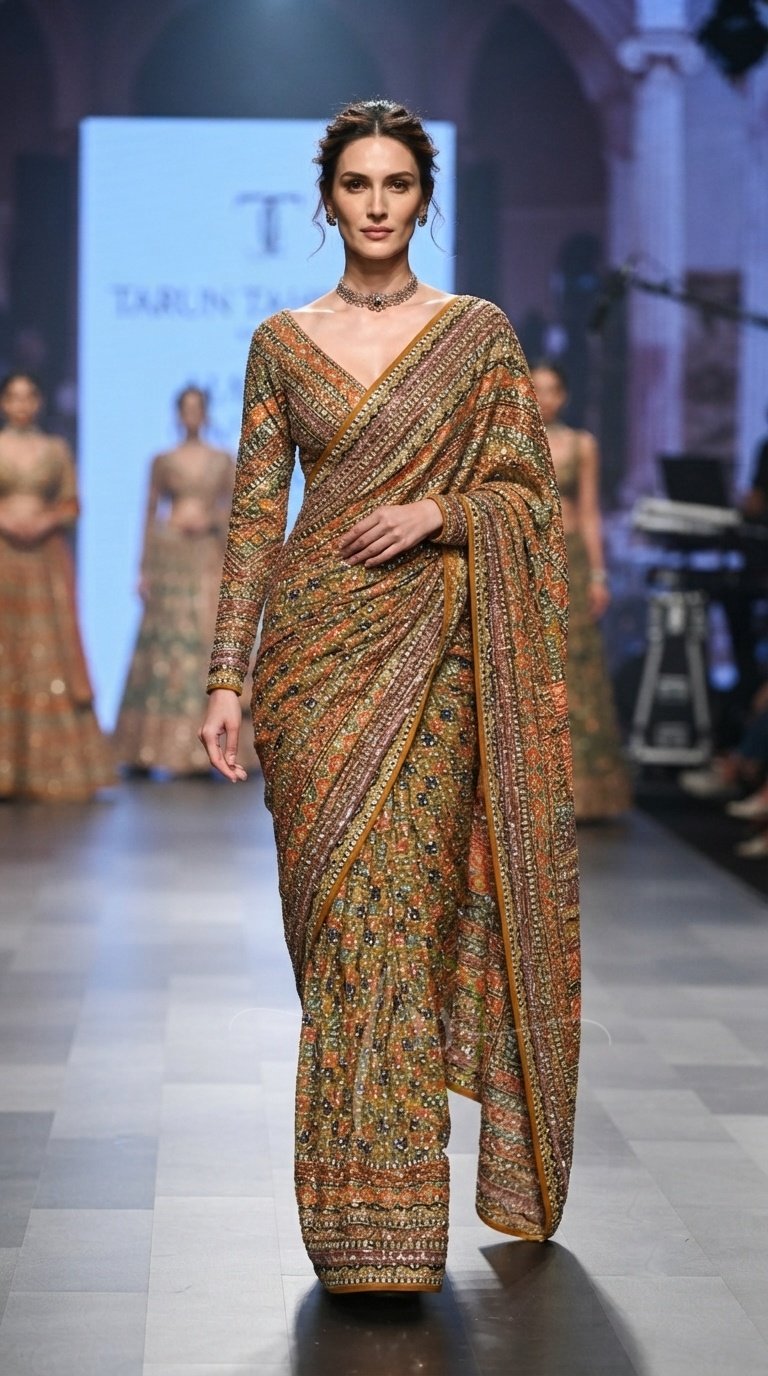 Tarun Tahiliani Inspired Ajrakh-Concept Saree 1 Tarun Tahiliani Inspired Ajrakh-Concept Saree