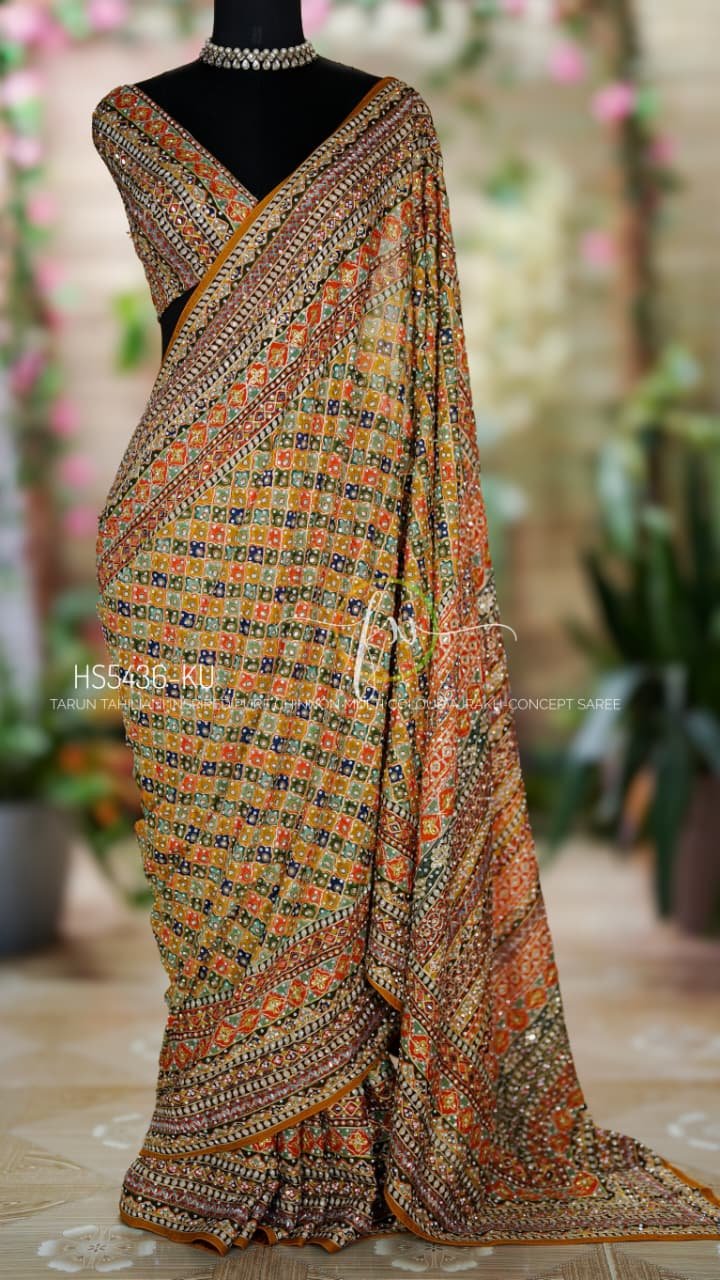 Tarun Tahiliani Inspired Ajrakh-Concept Saree 5 Tarun Tahiliani Inspired Ajrakh-Concept Saree - Image 5