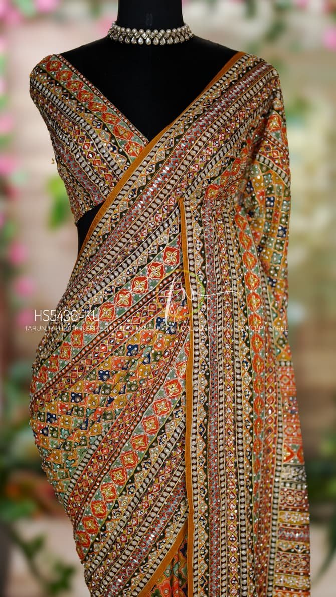 Tarun Tahiliani Inspired Ajrakh-Concept Saree 6 Tarun Tahiliani Inspired Ajrakh-Concept Saree - Image 6