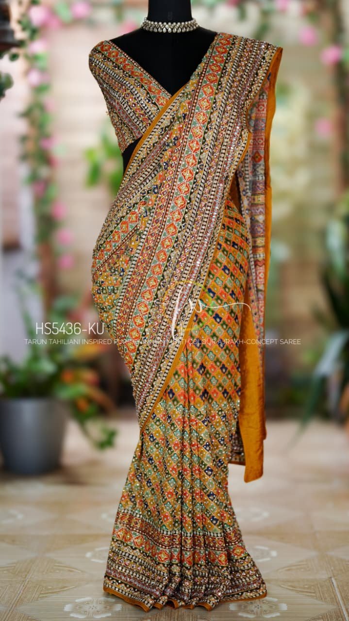 Tarun Tahiliani Inspired Ajrakh-Concept Saree 9 Tarun Tahiliani Inspired Ajrakh-Concept Saree - Image 9