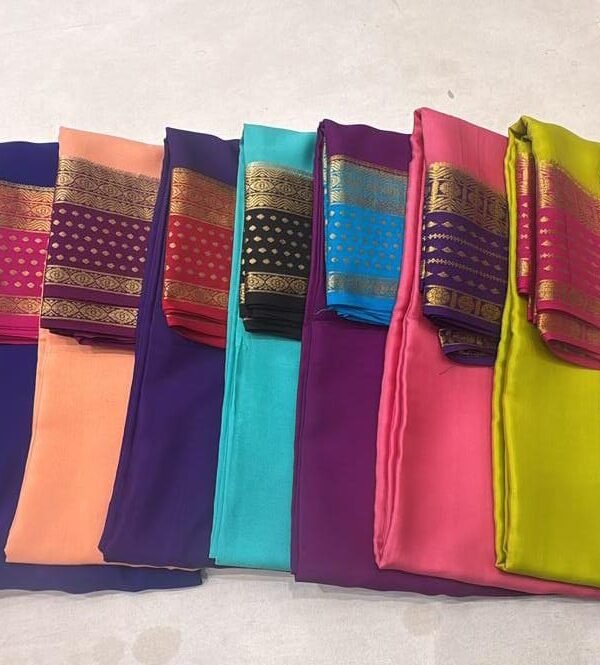 Beautiful Pure crepe Mysore silk sarees
