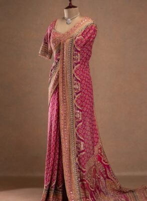 Champagne Beige Designer Party Wear Saree