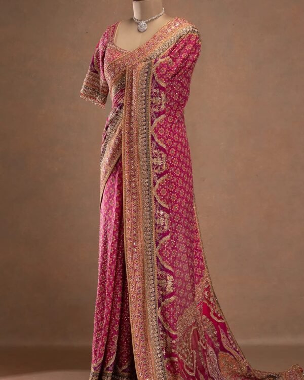 Champagne Beige Designer Party Wear Saree