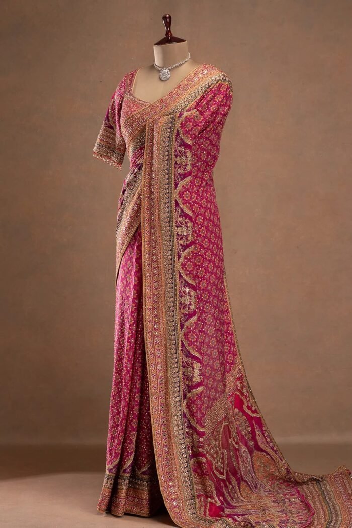 Champagne Beige Designer Party Wear Saree from Eflina's new collection