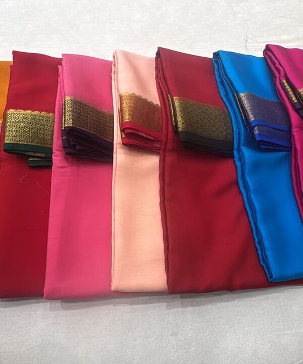Exclusive pure crepe mysore silk sarees
