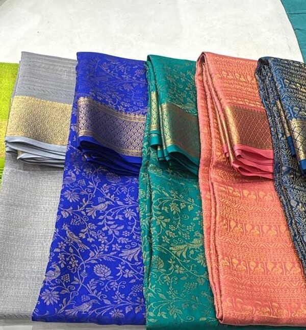 Exclusive pure crepe mysore silk sarees
