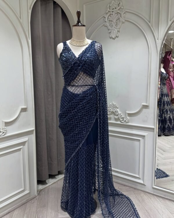 Partywear Sequin Saree with Designer Blouse