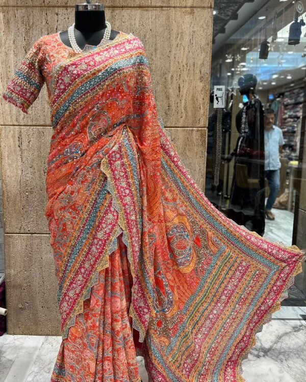 Multicolor Designer Party Wear Saree