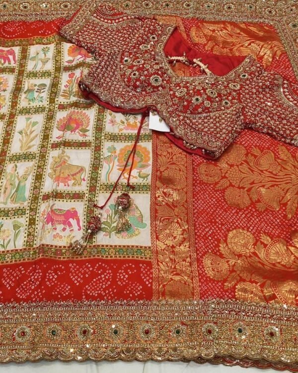 Party Wear Work Saree with Blouse Stitching