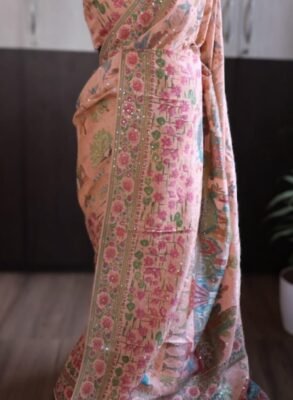 Pashmina-Inspired Designer Banarasi Silk Saree