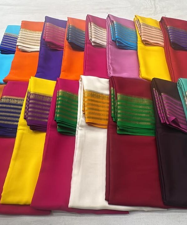 Pure crepe Mysore silk sarees