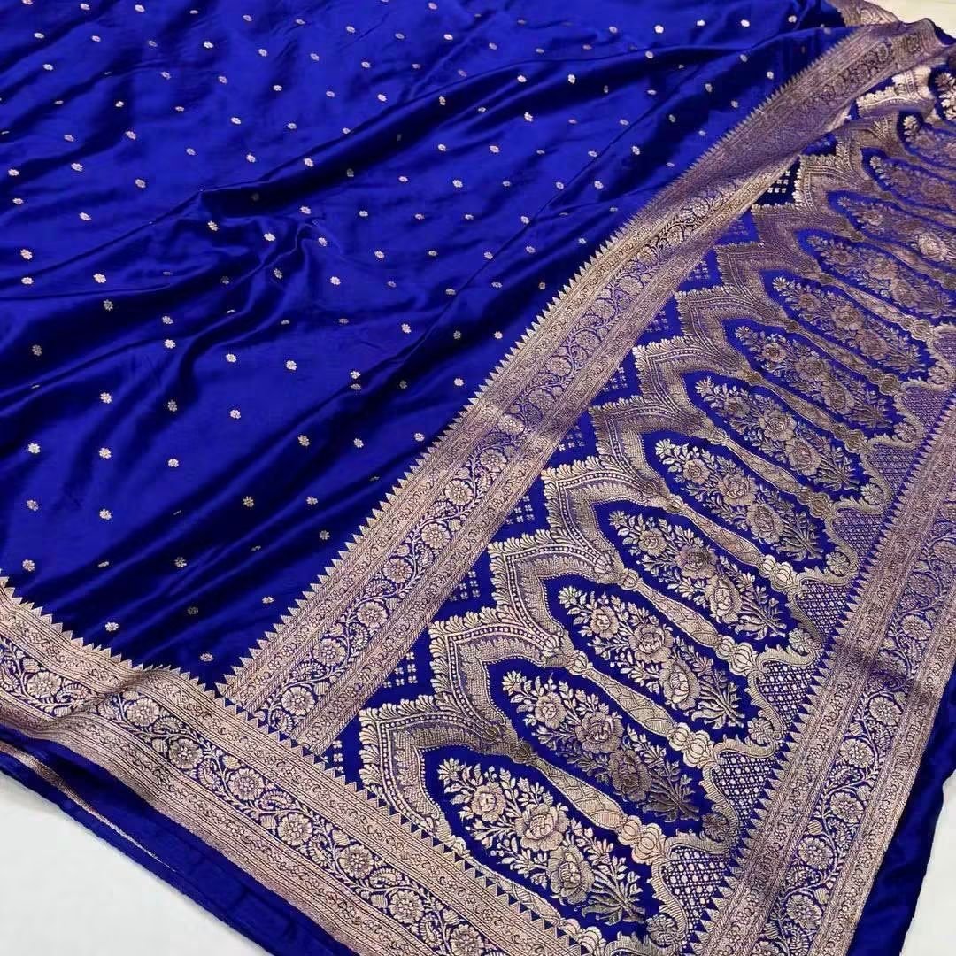 Banarasi Handloom Mashru Silk Saree with Beautiful Zari Pallu 9 Banarasi Handloom Mashru Silk Saree with Beautiful Zari Pallu
