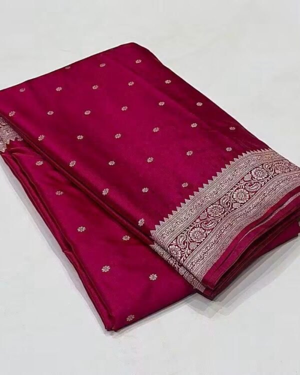 Banarasi Handloom Mashru Silk Saree with Beautiful Zari Pallu