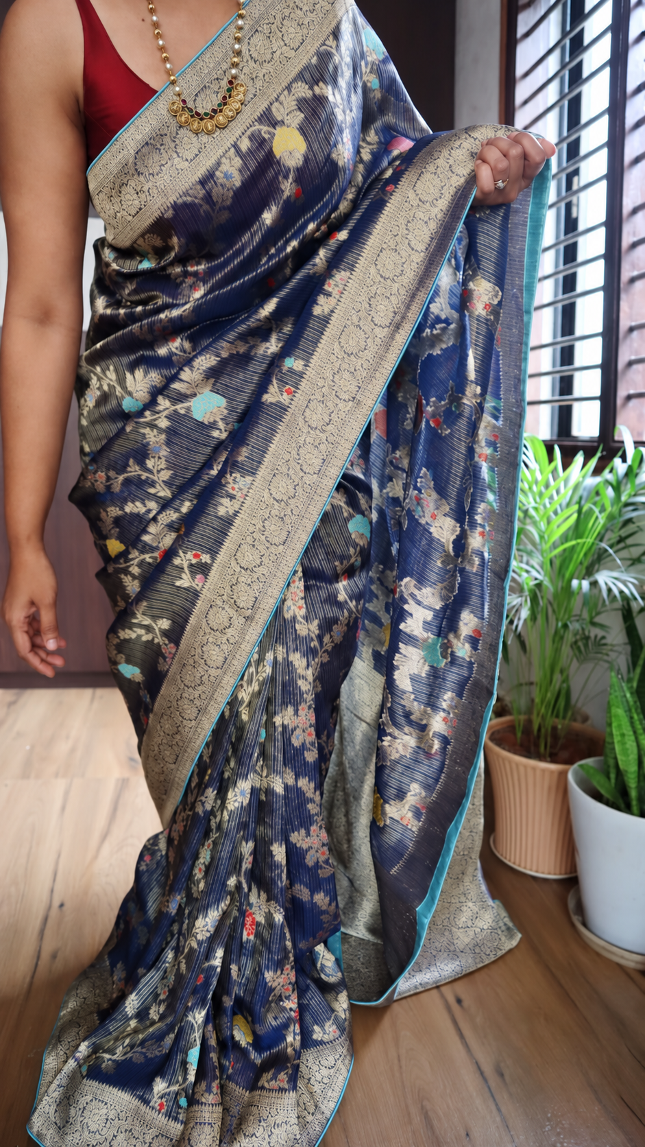 Tissue Banarasi Silk Saree with Paithani Border 2 Tissue Banarasi Silk Saree with Paithani Border